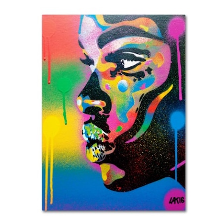 Abstract Graffiti 'Kiss Series 2 Rainbow' Canvas Art,14x19